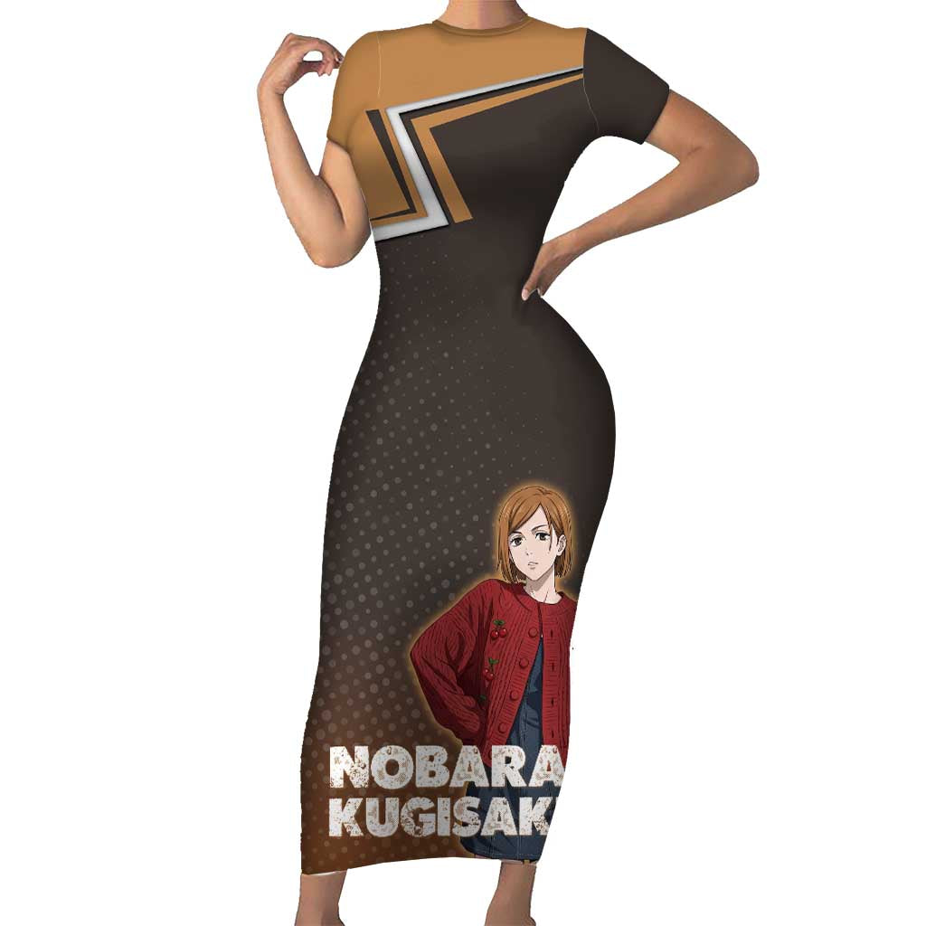 Nobara Kugisaki Short Sleeve Bodycon Dress Jujutsu Kaisen Casual Chic Style