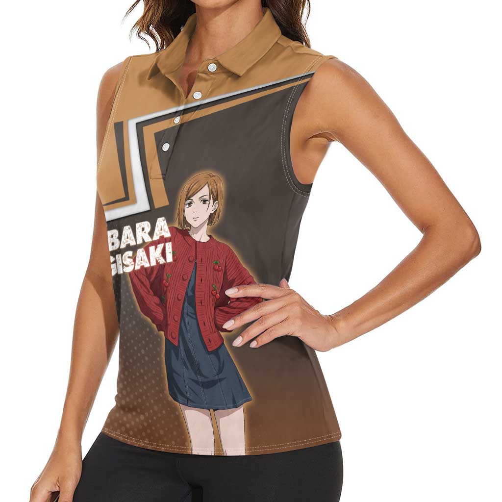 Nobara Kugisaki Women Sleeveless Polo Shirt Jujutsu Kaisen Casual Chic Style