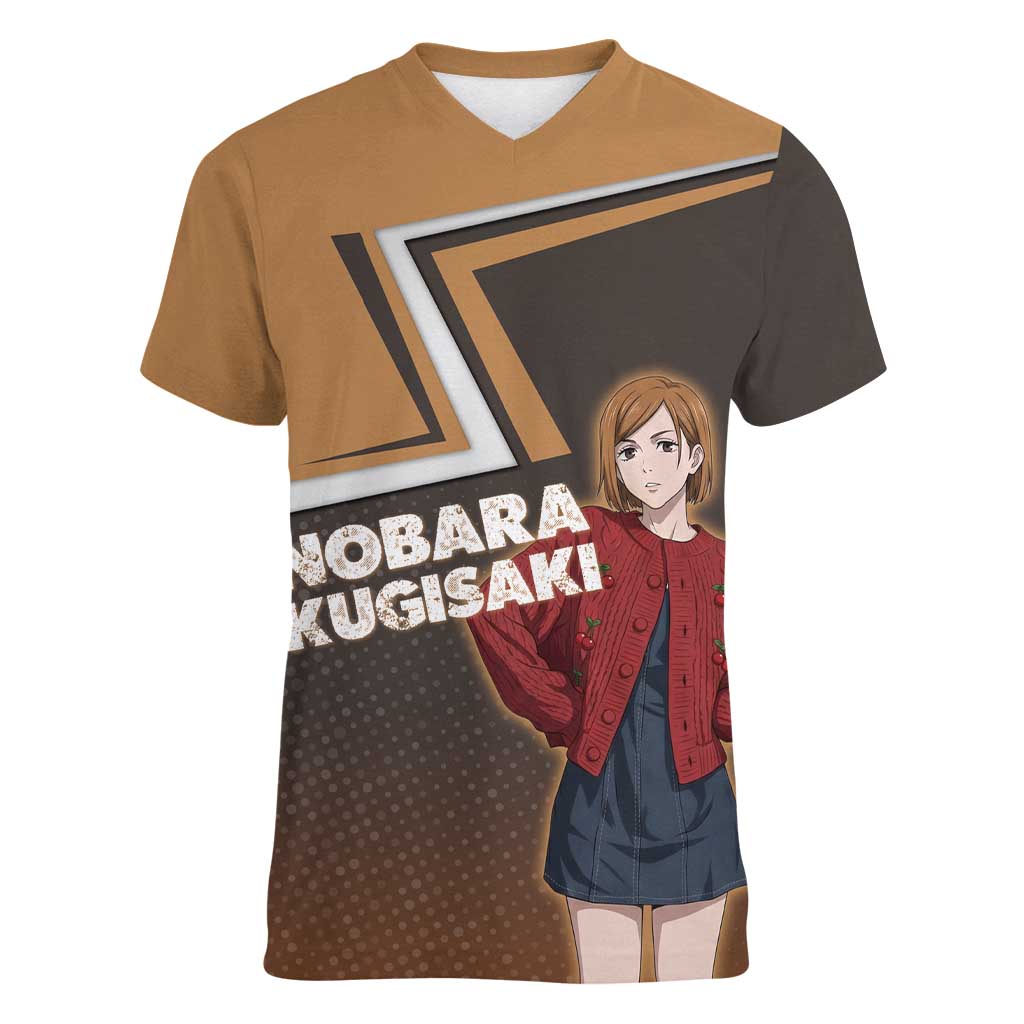 Nobara Kugisaki Women V-Neck T-Shirt Jujutsu Kaisen Casual Chic Style