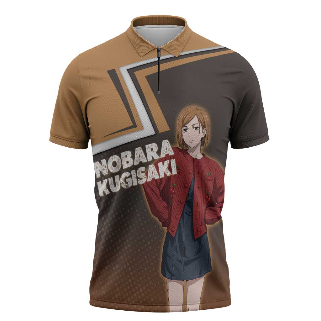 Nobara Kugisaki Zipper Polo Shirt Jujutsu Kaisen Casual Chic Style