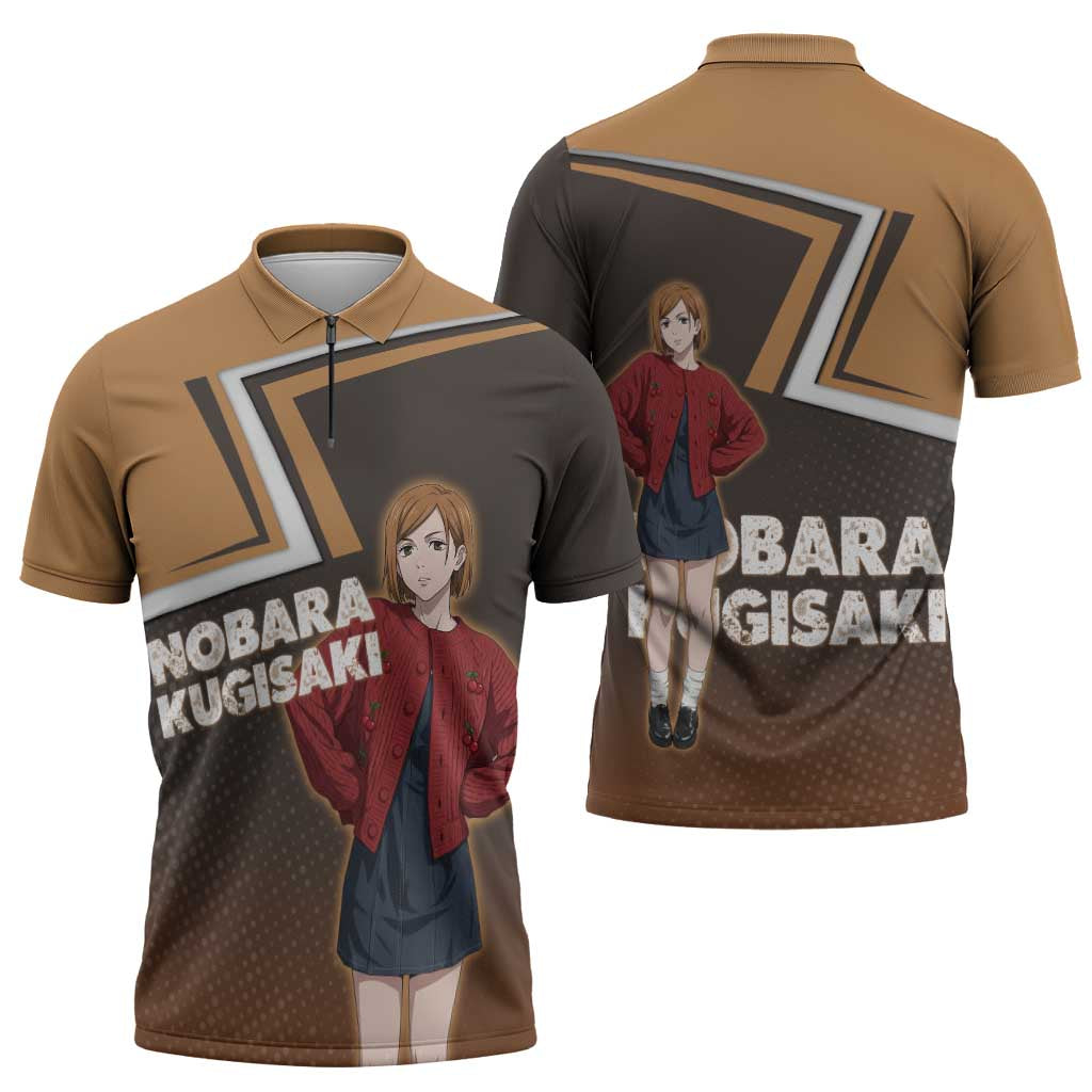 Nobara Kugisaki Zipper Polo Shirt Jujutsu Kaisen Casual Chic Style