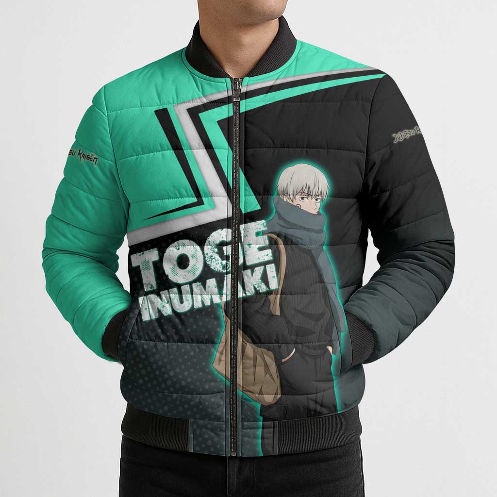 Toge Inumaki Bomber Puffer Jacket Jujutsu Kaisen Winter Streetwear Aesthetic