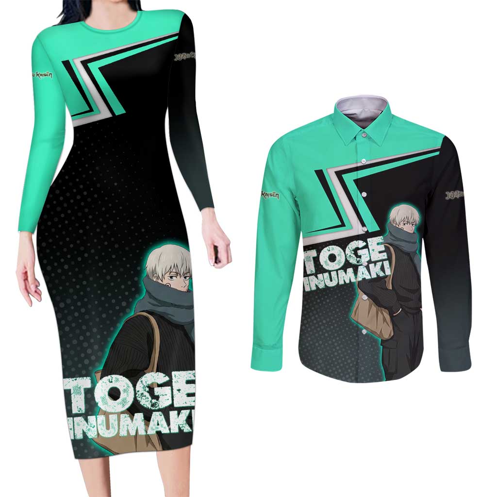 Toge Inumaki Couples Matching Long Sleeve Bodycon Dress and Long Sleeve Button Shirt Jujutsu Kaisen Winter Streetwear Aesthetic