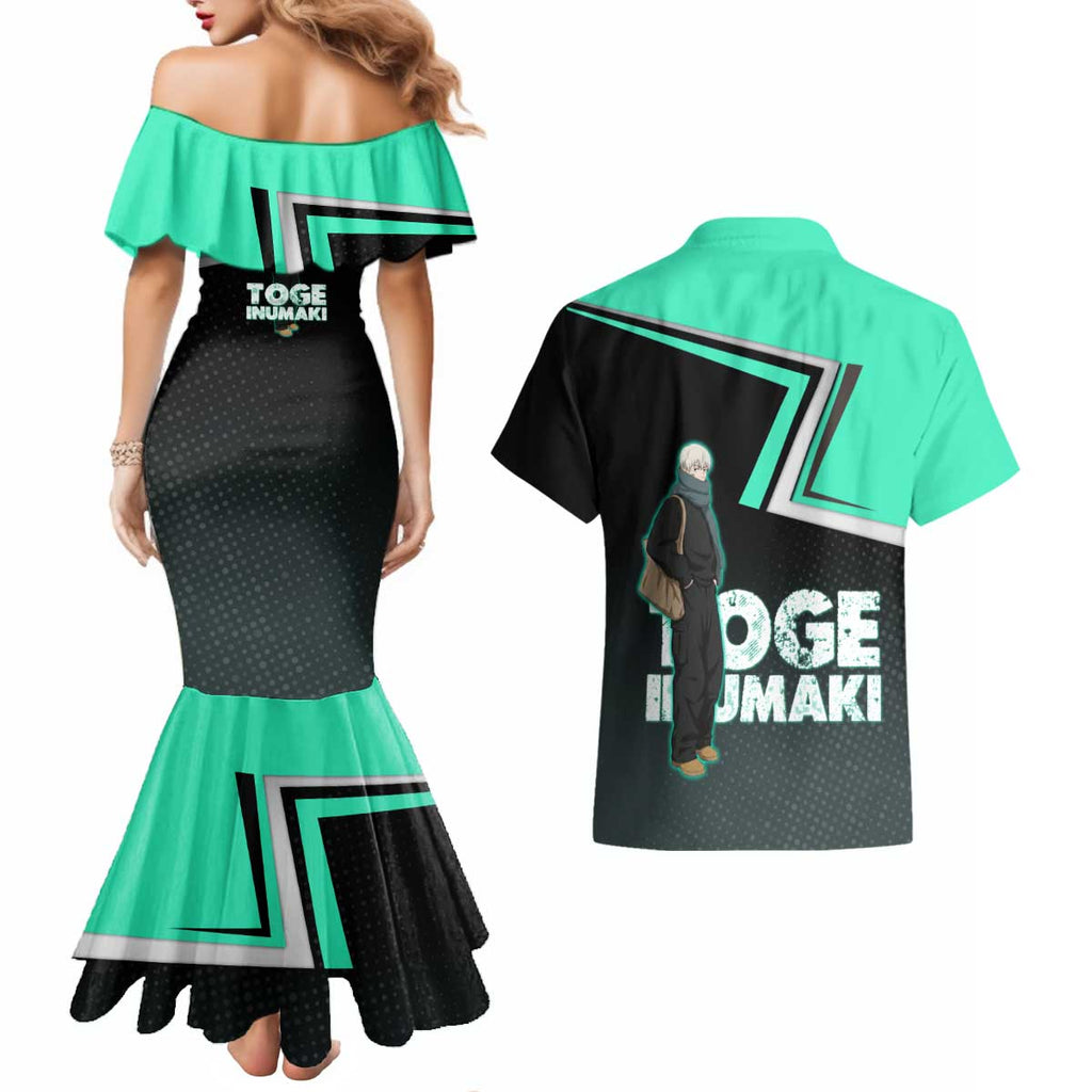 Toge Inumaki Couples Matching Mermaid Dress and Hawaiian Shirt Jujutsu Kaisen Winter Streetwear Aesthetic