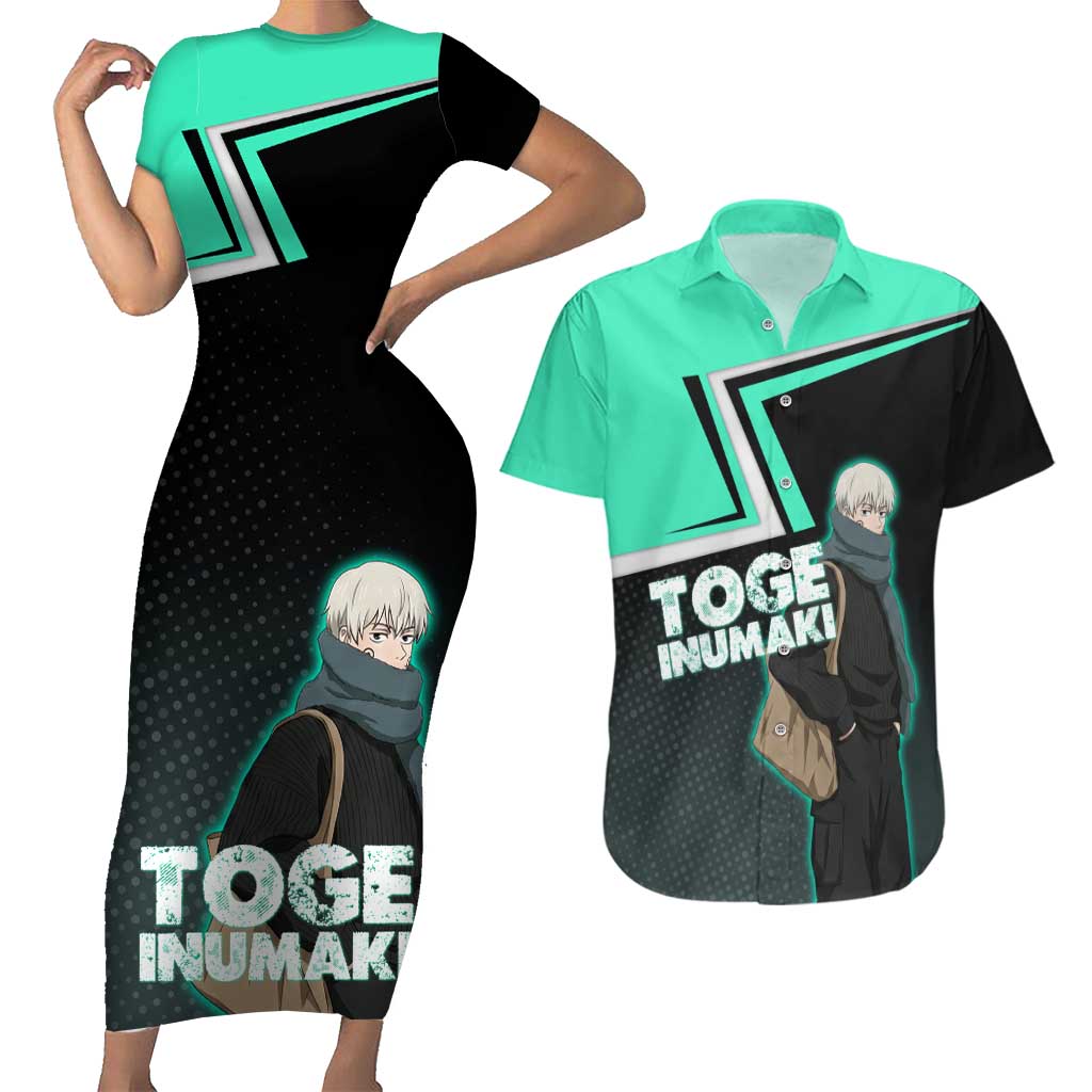 Toge Inumaki Couples Matching Short Sleeve Bodycon Dress and Hawaiian Shirt Jujutsu Kaisen Winter Streetwear Aesthetic