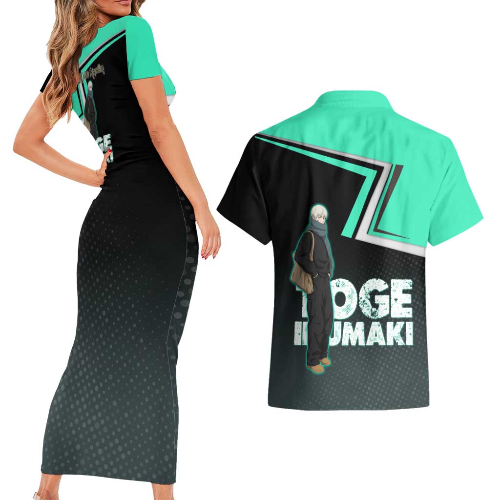 Toge Inumaki Couples Matching Short Sleeve Bodycon Dress and Hawaiian Shirt Jujutsu Kaisen Winter Streetwear Aesthetic