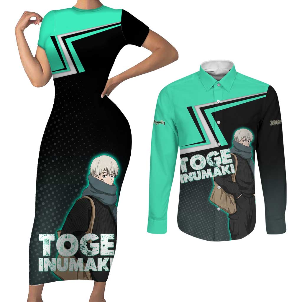 Toge Inumaki Couples Matching Short Sleeve Bodycon Dress and Long Sleeve Button Shirt Jujutsu Kaisen Winter Streetwear Aesthetic