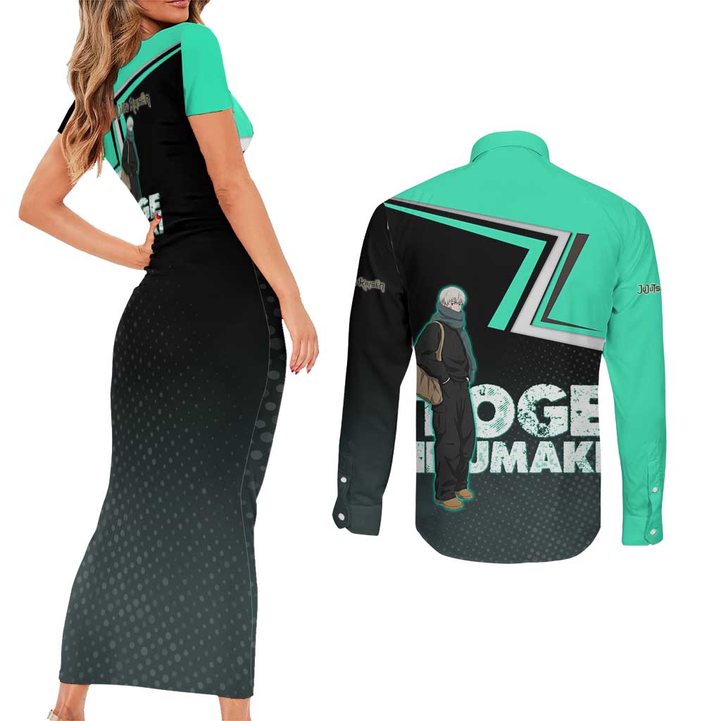 Toge Inumaki Couples Matching Short Sleeve Bodycon Dress and Long Sleeve Button Shirt Jujutsu Kaisen Winter Streetwear Aesthetic