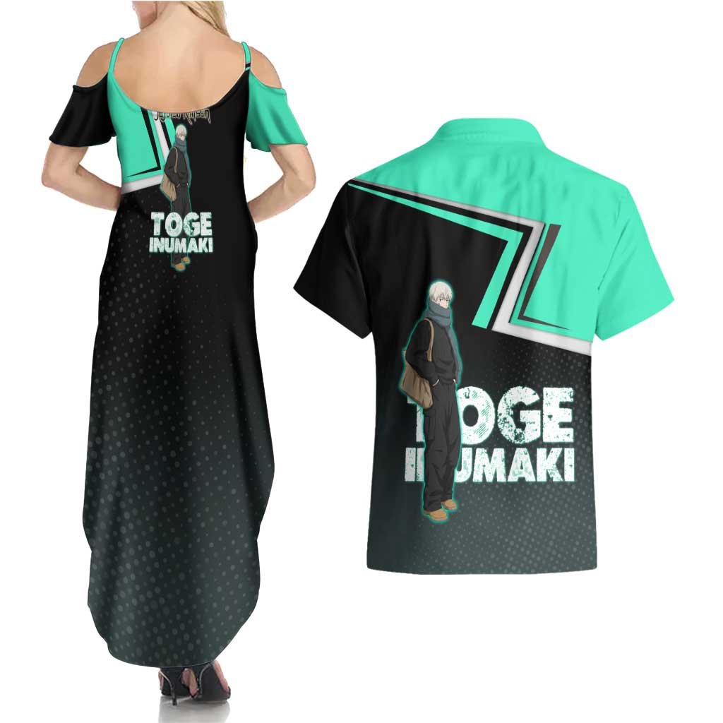 Toge Inumaki Couples Matching Summer Maxi Dress and Hawaiian Shirt Jujutsu Kaisen Winter Streetwear Aesthetic