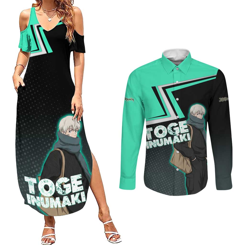 Toge Inumaki Couples Matching Summer Maxi Dress and Long Sleeve Button Shirt Jujutsu Kaisen Winter Streetwear Aesthetic