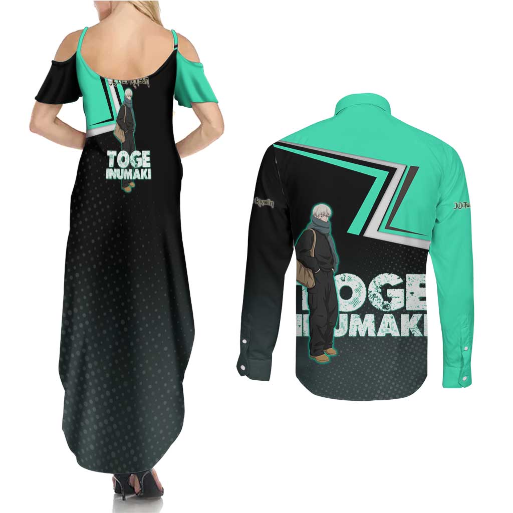 Toge Inumaki Couples Matching Summer Maxi Dress and Long Sleeve Button Shirt Jujutsu Kaisen Winter Streetwear Aesthetic
