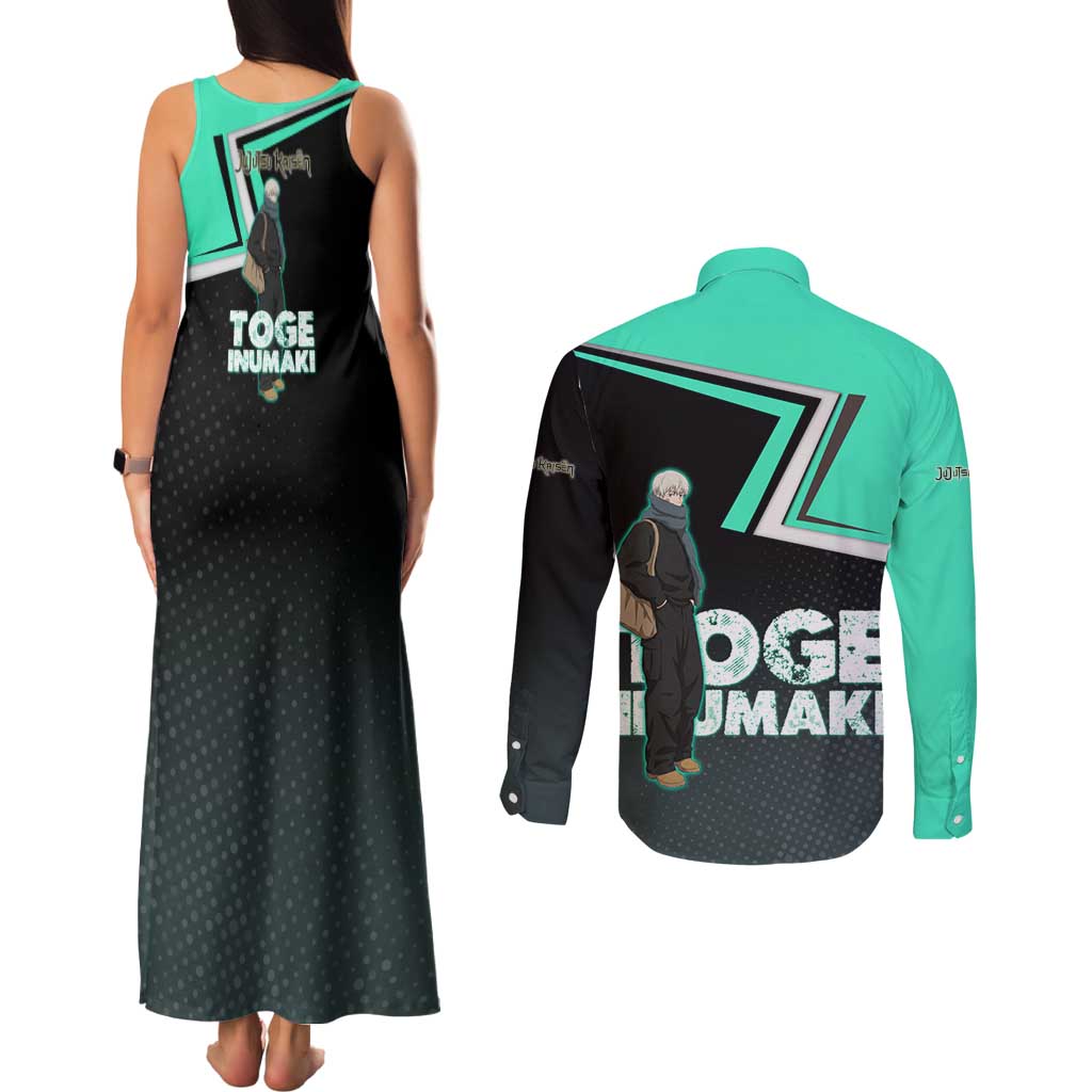 Toge Inumaki Couples Matching Tank Maxi Dress and Long Sleeve Button Shirt Jujutsu Kaisen Winter Streetwear Aesthetic
