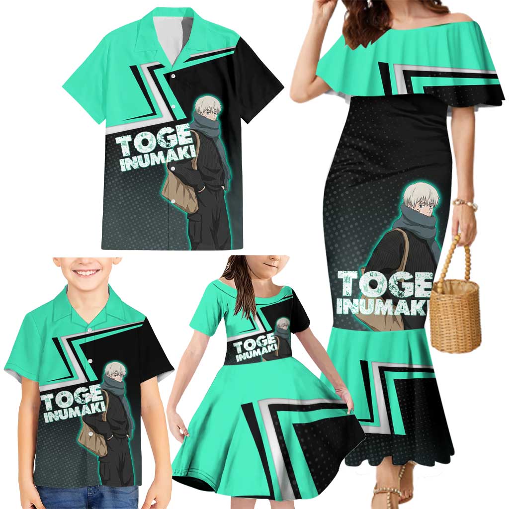 Toge Inumaki Family Matching Mermaid Dress and Hawaiian Shirt Jujutsu Kaisen Winter Streetwear Aesthetic
