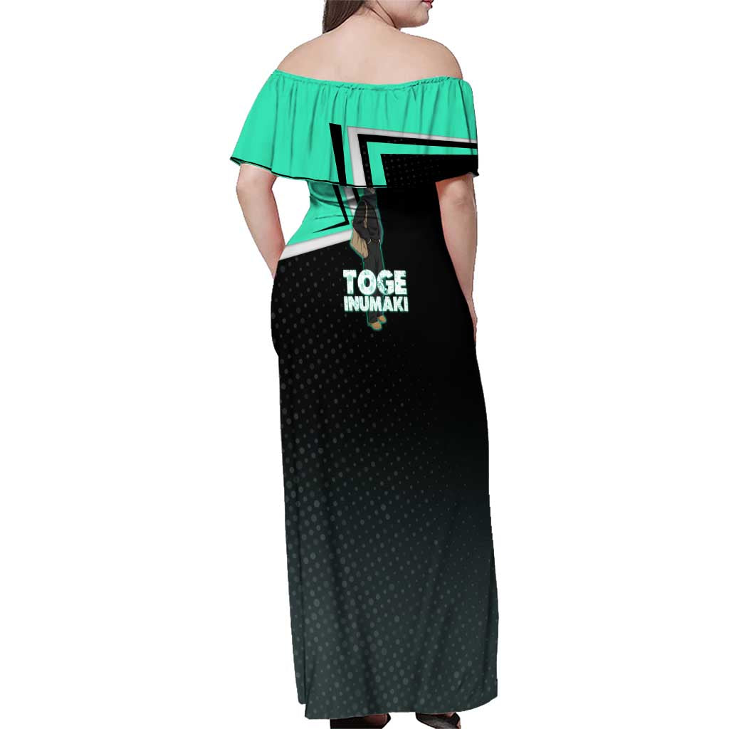 Toge Inumaki Family Matching Off Shoulder Maxi Dress and Hawaiian Shirt Jujutsu Kaisen Winter Streetwear Aesthetic