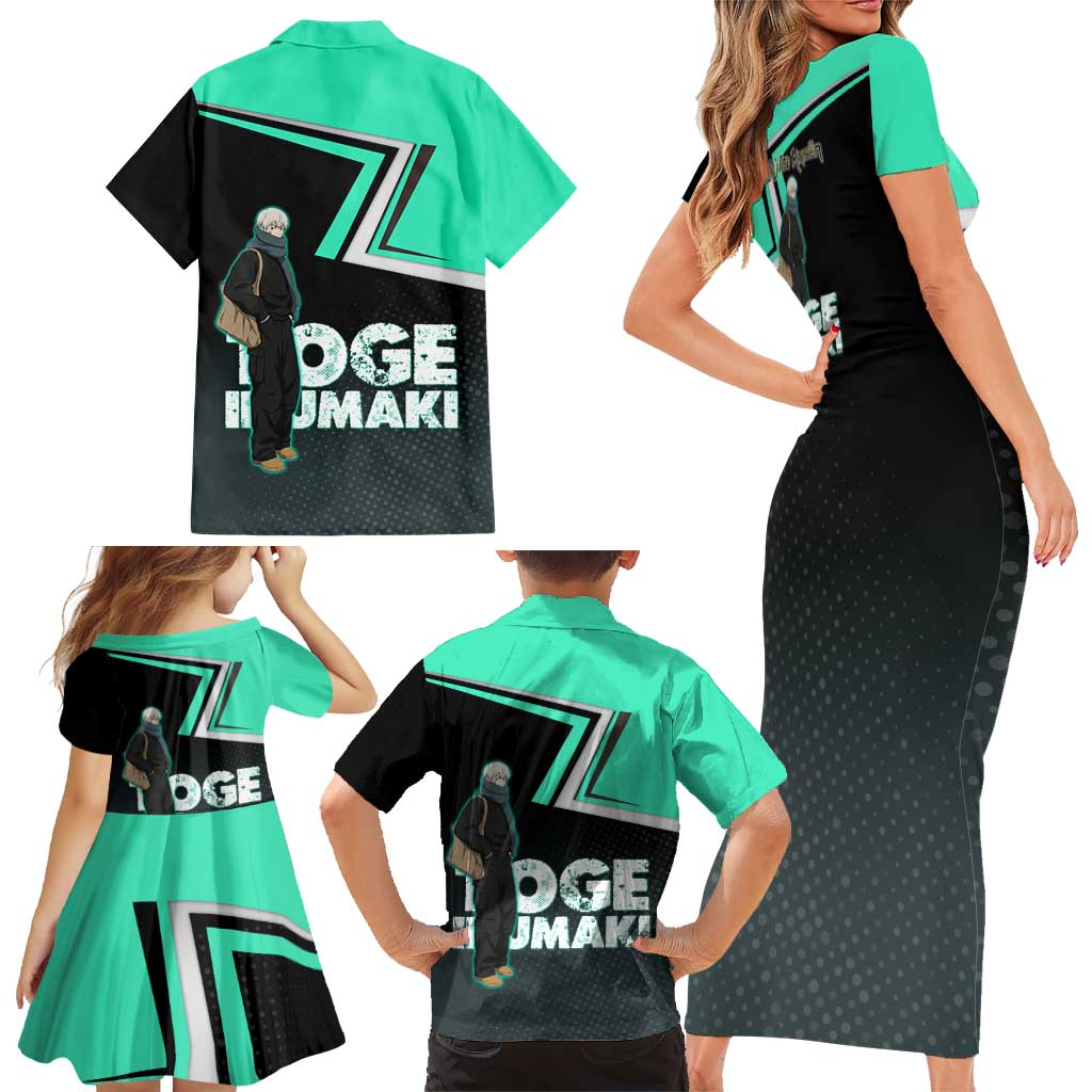 Toge Inumaki Family Matching Short Sleeve Bodycon Dress and Hawaiian Shirt Jujutsu Kaisen Winter Streetwear Aesthetic