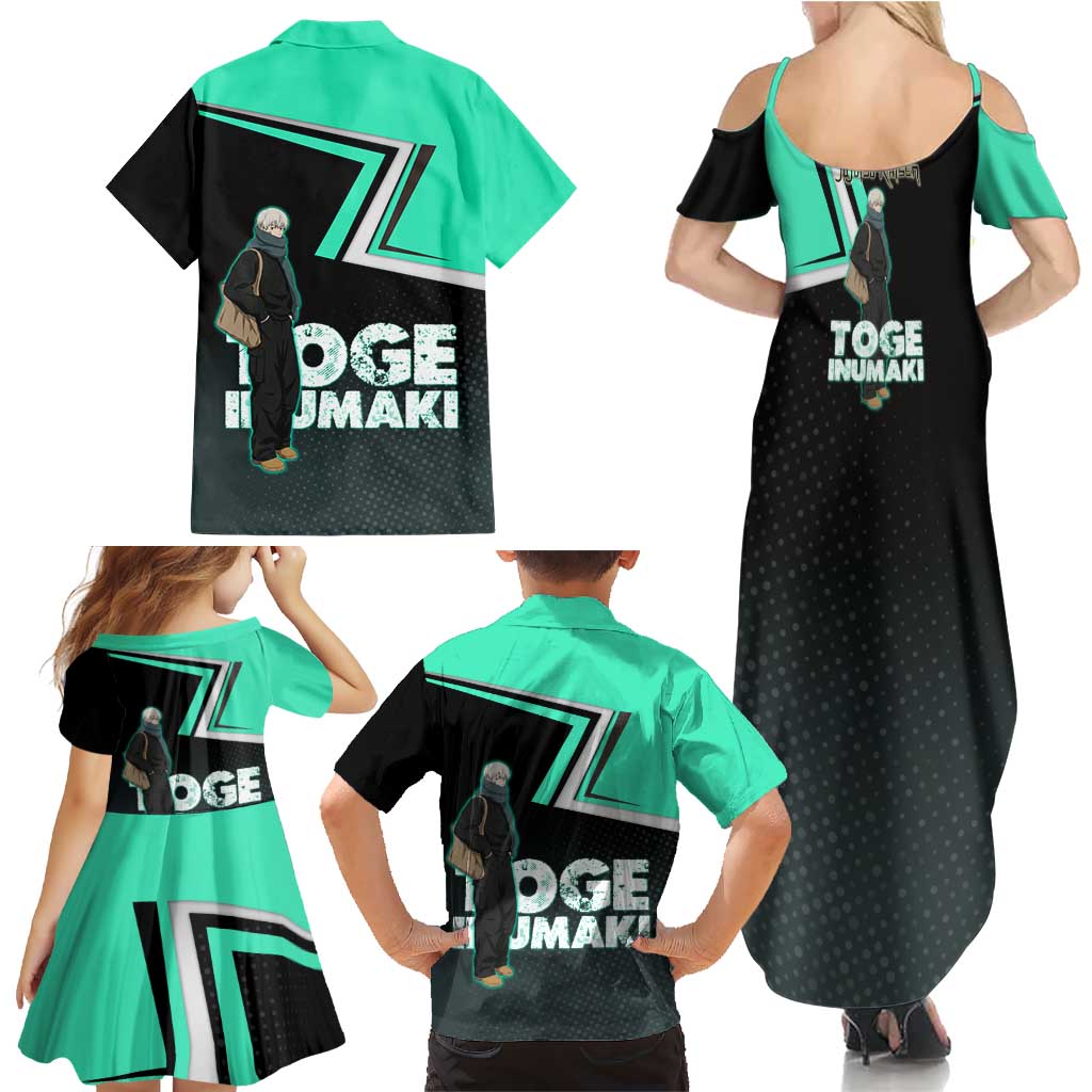 Toge Inumaki Family Matching Summer Maxi Dress and Hawaiian Shirt Jujutsu Kaisen Winter Streetwear Aesthetic
