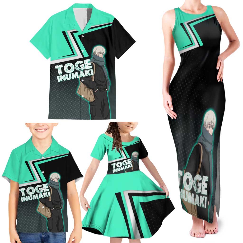 Toge Inumaki Family Matching Tank Maxi Dress and Hawaiian Shirt Jujutsu Kaisen Winter Streetwear Aesthetic