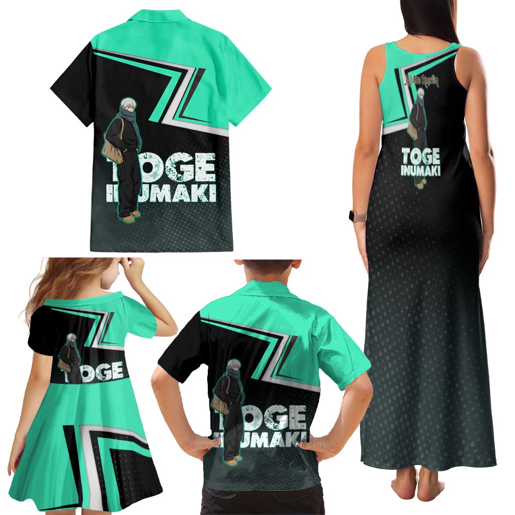 Toge Inumaki Family Matching Tank Maxi Dress and Hawaiian Shirt Jujutsu Kaisen Winter Streetwear Aesthetic
