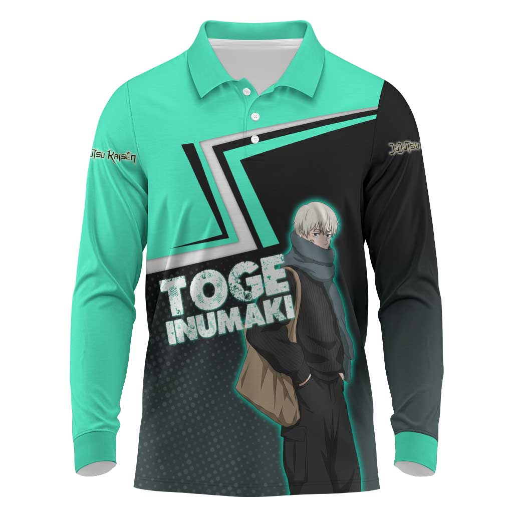 Toge Inumaki Long Sleeve Polo Shirt Jujutsu Kaisen Winter Streetwear Aesthetic