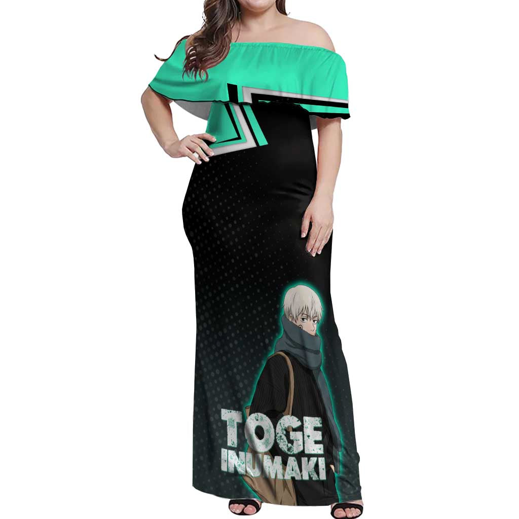 Toge Inumaki Off Shoulder Maxi Dress Jujutsu Kaisen Winter Streetwear Aesthetic