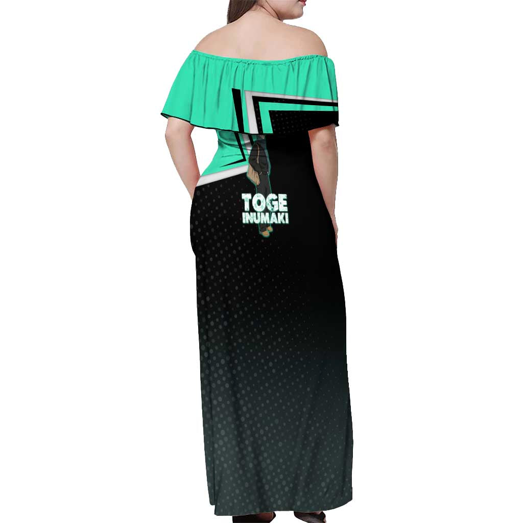 Toge Inumaki Off Shoulder Maxi Dress Jujutsu Kaisen Winter Streetwear Aesthetic