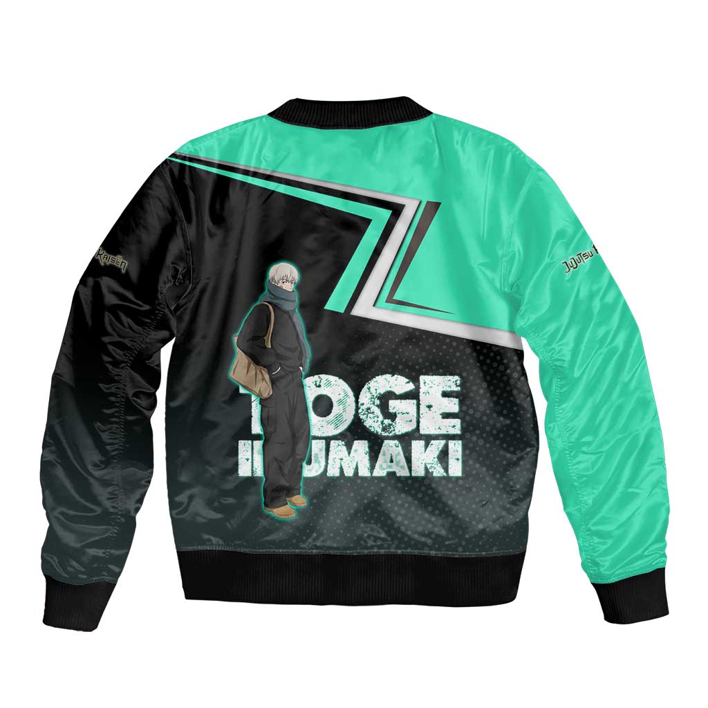 Toge Inumaki Sleeve Zip Bomber Jacket Jujutsu Kaisen Winter Streetwear Aesthetic