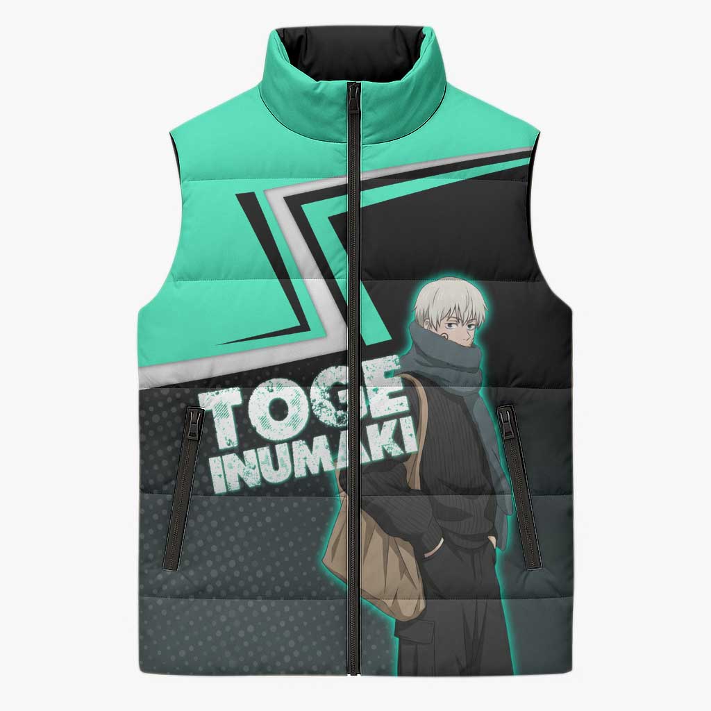 Toge Inumaki Sleeveless Puffer Jacket Jujutsu Kaisen Winter Streetwear Aesthetic