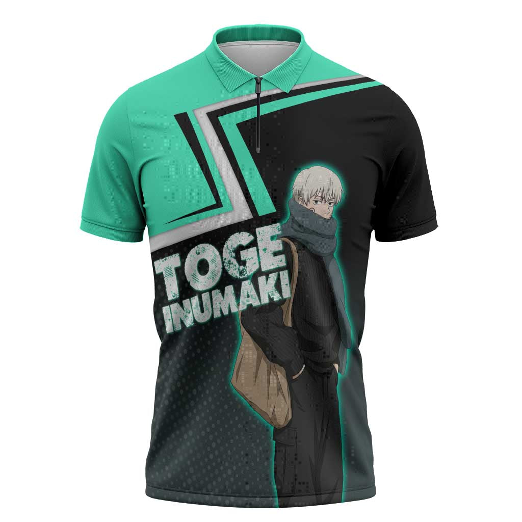 Toge Inumaki Zipper Polo Shirt Jujutsu Kaisen Winter Streetwear Aesthetic