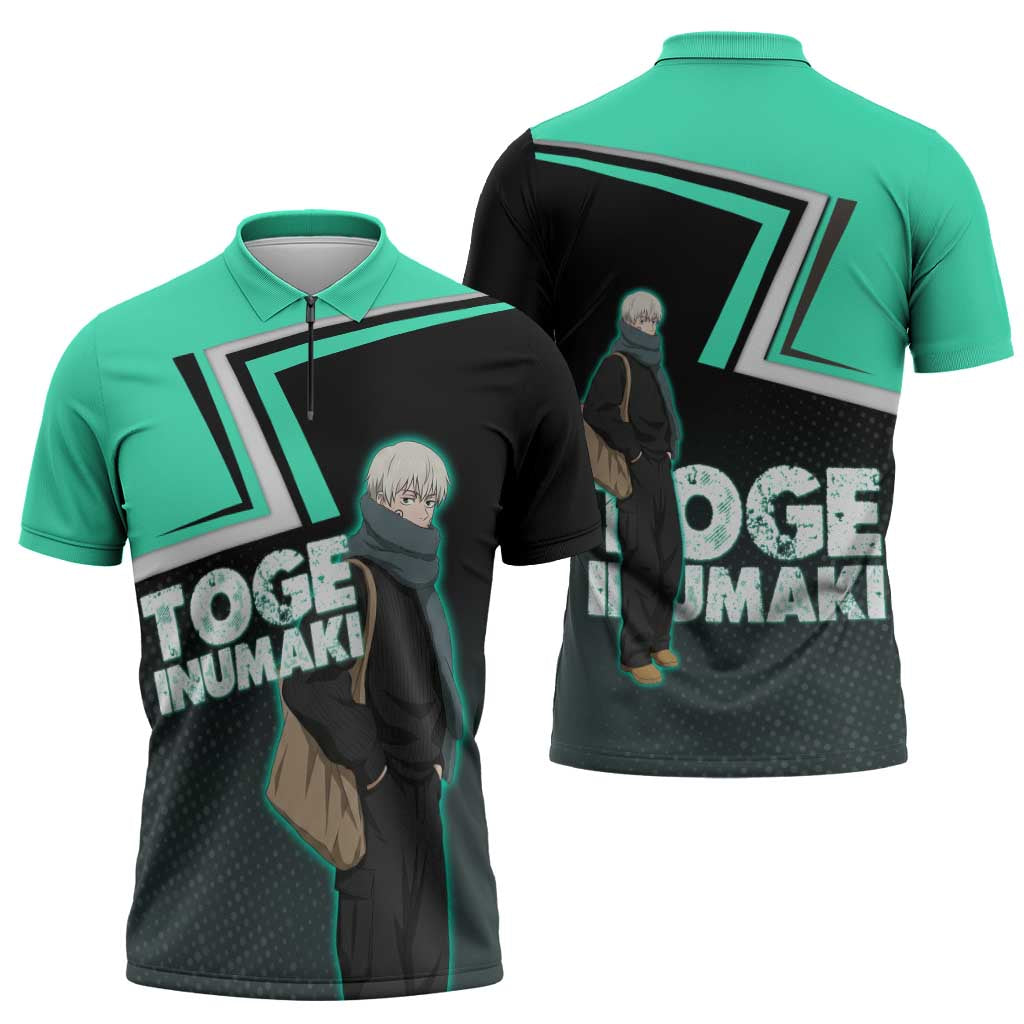 Toge Inumaki Zipper Polo Shirt Jujutsu Kaisen Winter Streetwear Aesthetic