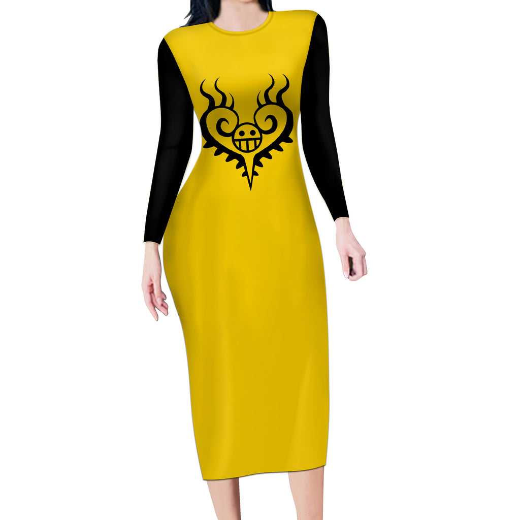 Trafalgar Law Surgeon of Death - One Piece Long Sleeve Bodycon Dress