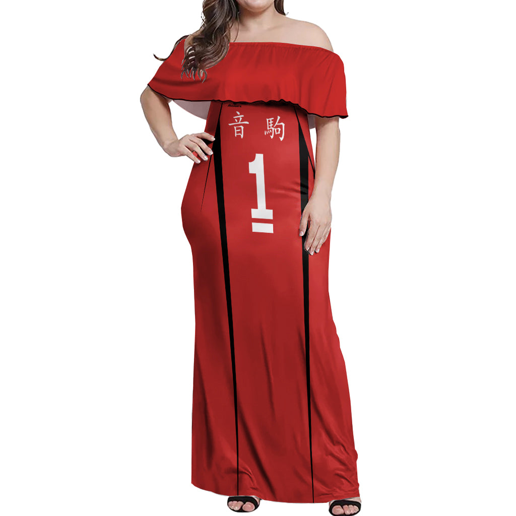 Nekoma Tetsuro Kuroo - Number 1 Uniform Anime Off Shoulder Maxi Dress