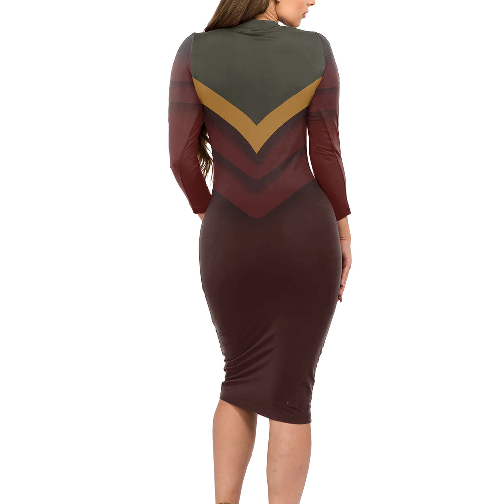 Avatar Firelord Ozai Long Sleeve Bodycon Dress