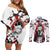 Doma - Demon Slayer Couples Matching Off Shoulder Short Dress and Long Sleeve Button Shirt Anime Japan Style