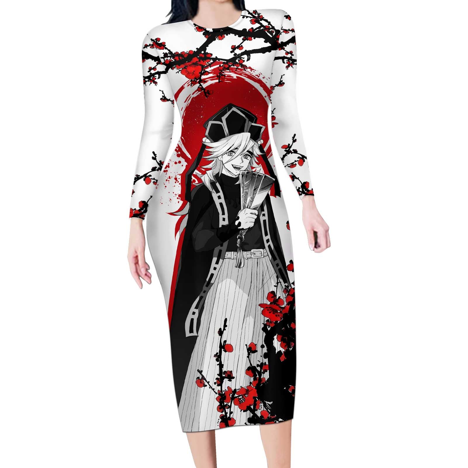 Doma - Demon Slayer Long Sleeve Bodycon Dress Anime Japan Style
