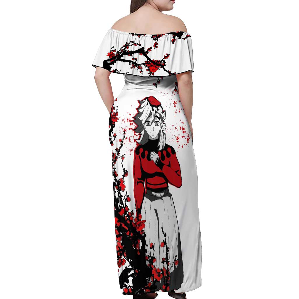 Doma - Demon Slayer Off Shoulder Maxi Dress Anime Japan Style