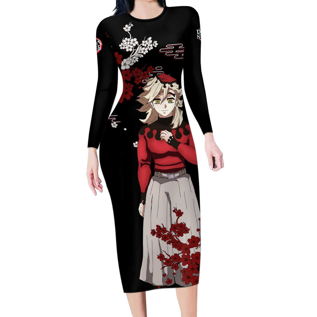 Doma - Demon Slayer Long Sleeve Bodycon Dress Anime Japan Style