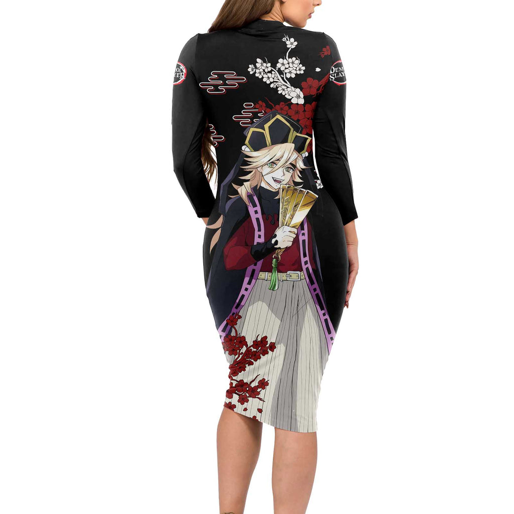 Doma - Demon Slayer Long Sleeve Bodycon Dress Anime Japan Style