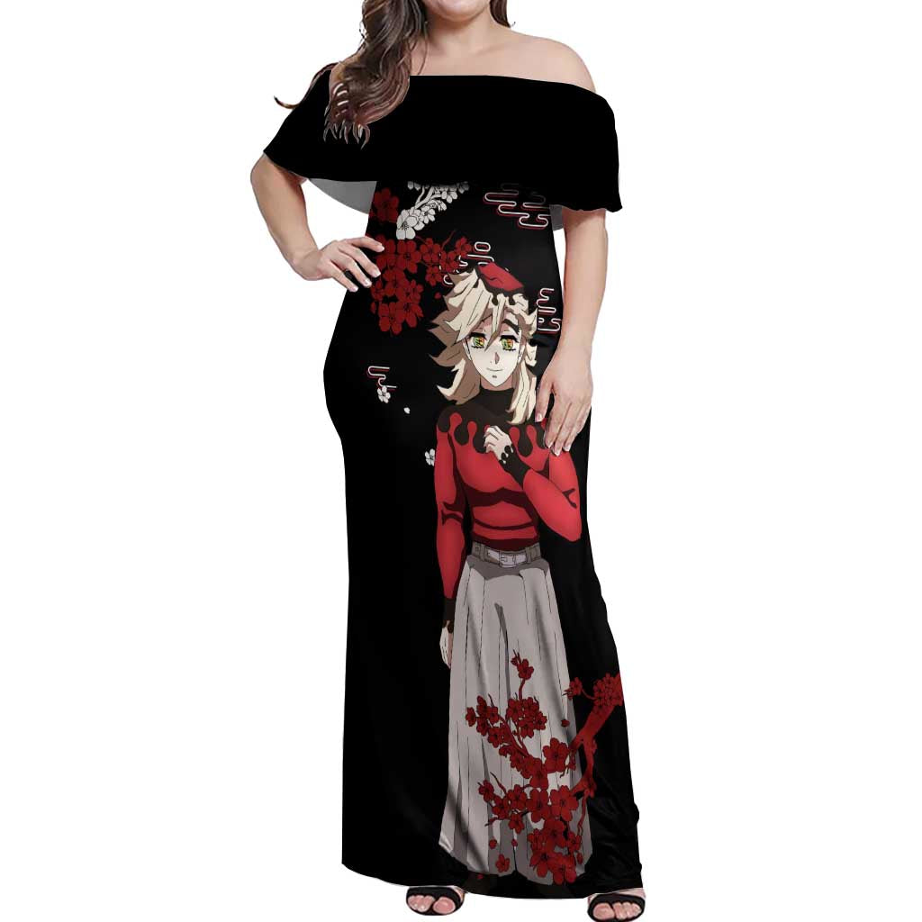 Doma - Demon Slayer Off Shoulder Maxi Dress Anime Japan Style