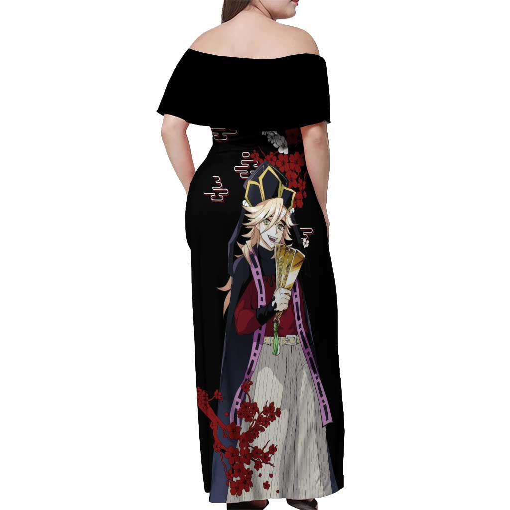 Doma - Demon Slayer Off Shoulder Maxi Dress Anime Japan Style