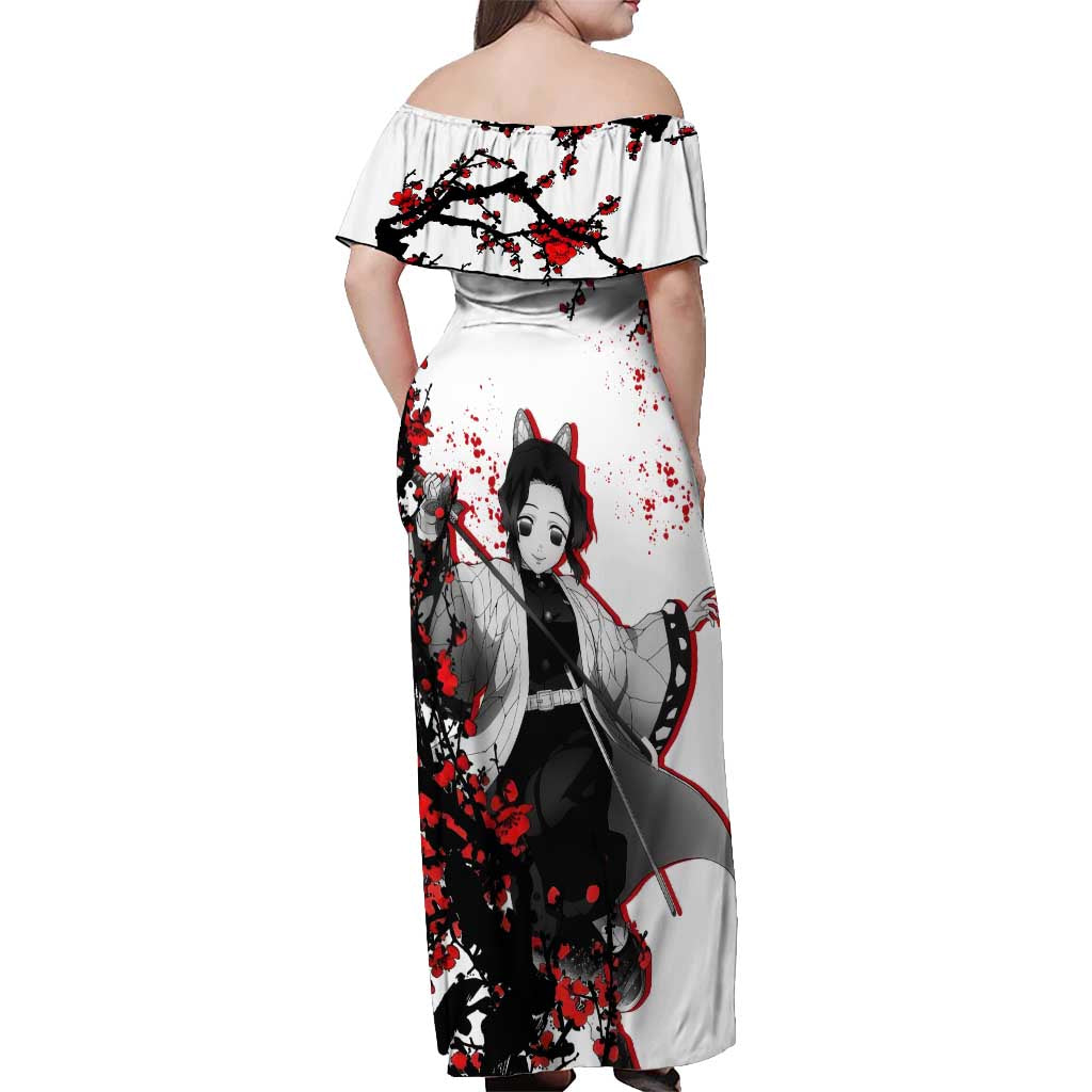 Shinobu Kocho - Demon Slayer Off Shoulder Maxi Dress Anime Japan Style