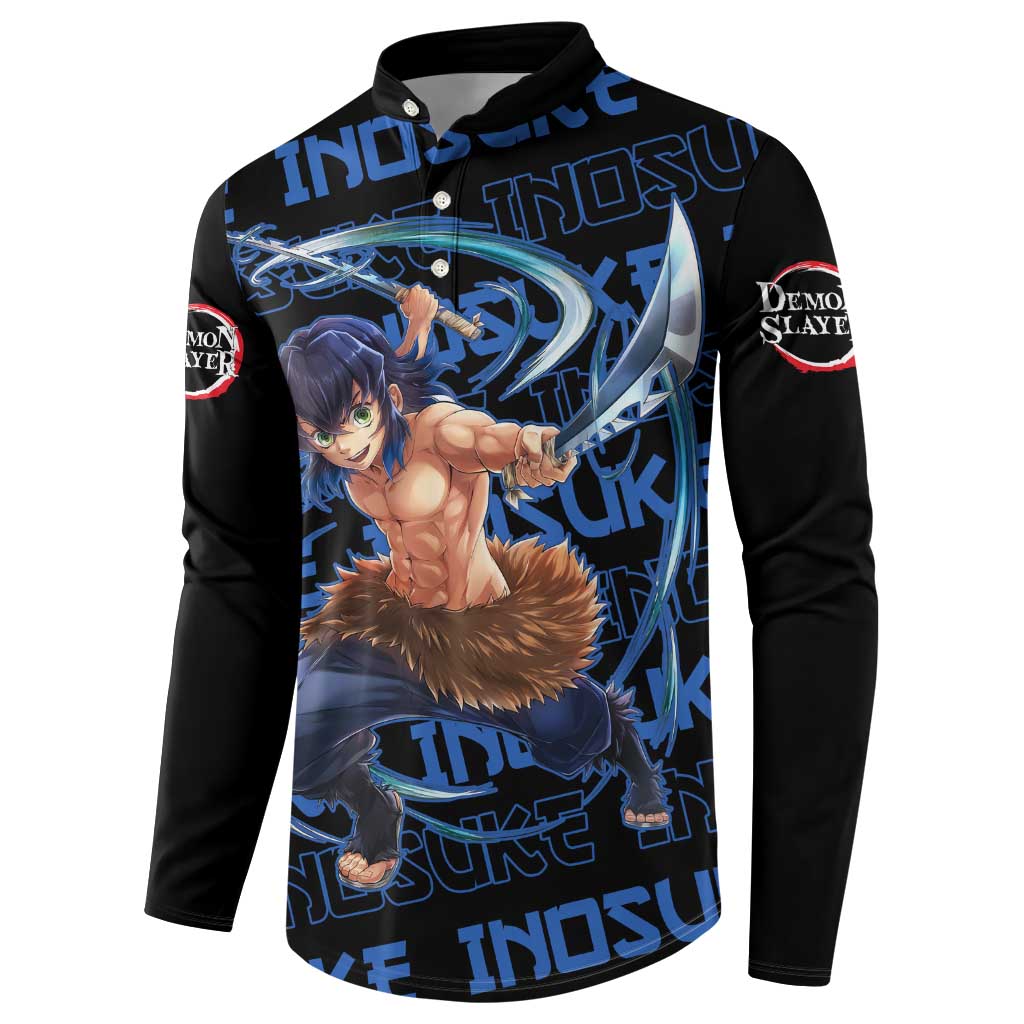 Inosuke Hashibira - Demon Slayer Button Sweatshirt Anime Japan Style
