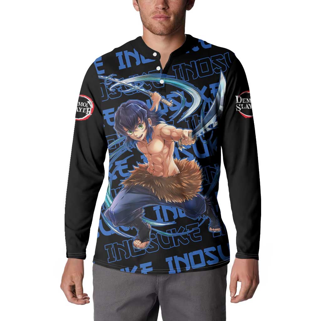 Inosuke Hashibira - Demon Slayer Button Sweatshirt Anime Japan Style