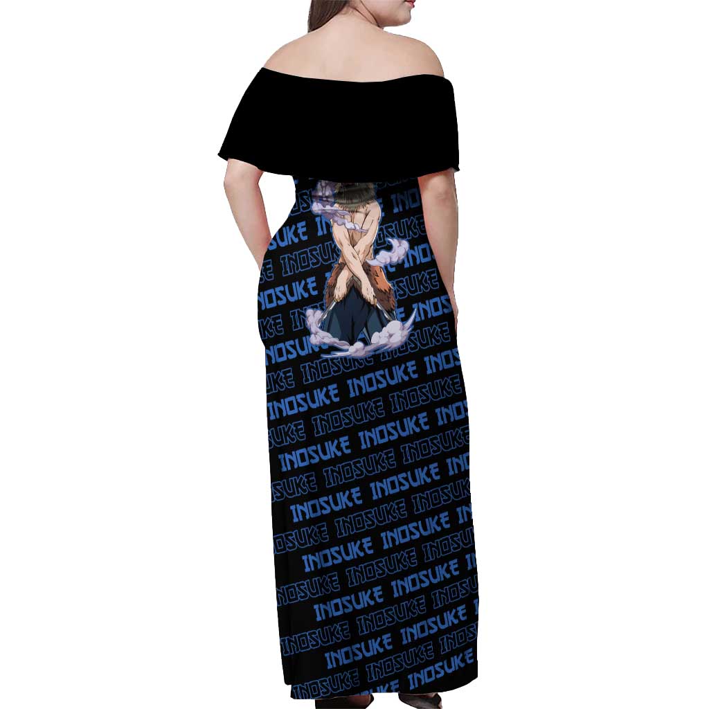 Inosuke Hashibira - Demon Slayer Off Shoulder Maxi Dress Anime Japan Style