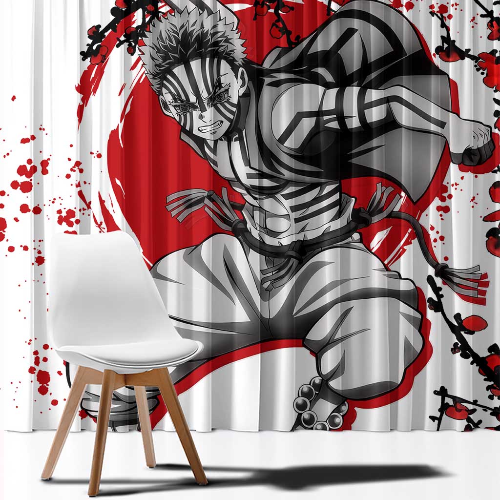 Akaza - Demon Slayer Window Curtain Anime Japan Style