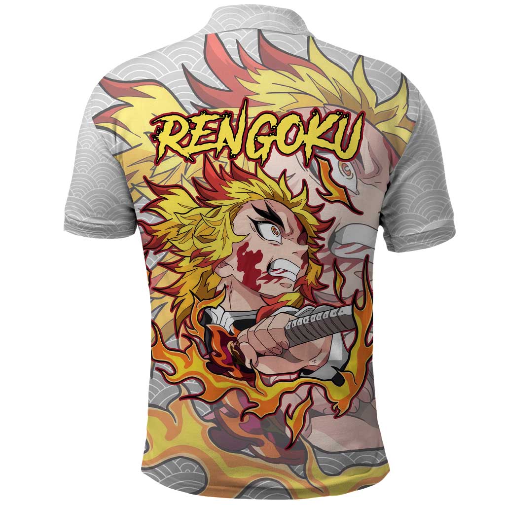 Rengoku Kyojuro - Demon Slayer Polo Shirt Anime Style