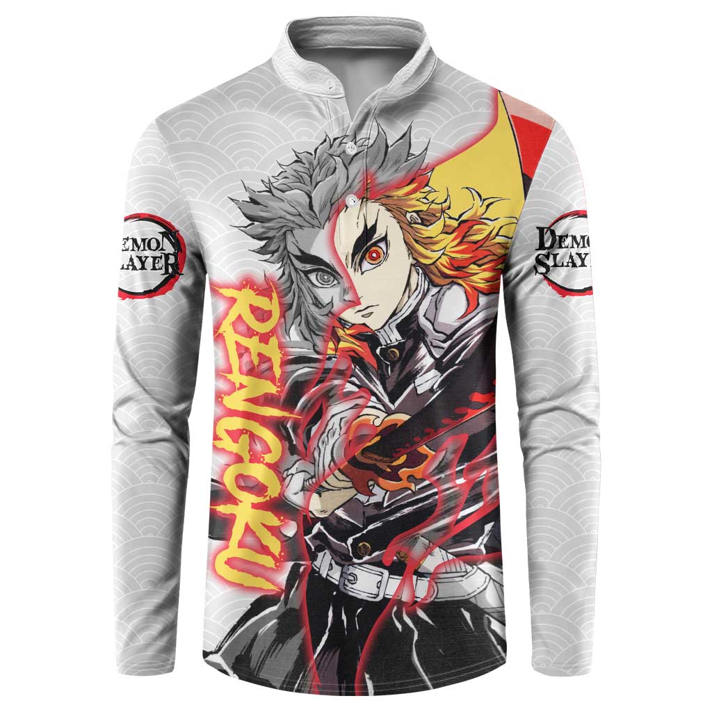 Rengoku Kyojuro - Demon Slayer Button Sweatshirt Anime Style