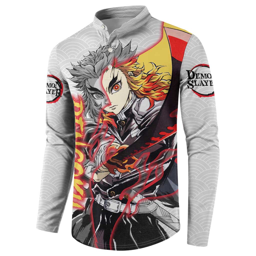 Rengoku Kyojuro - Demon Slayer Button Sweatshirt Anime Style