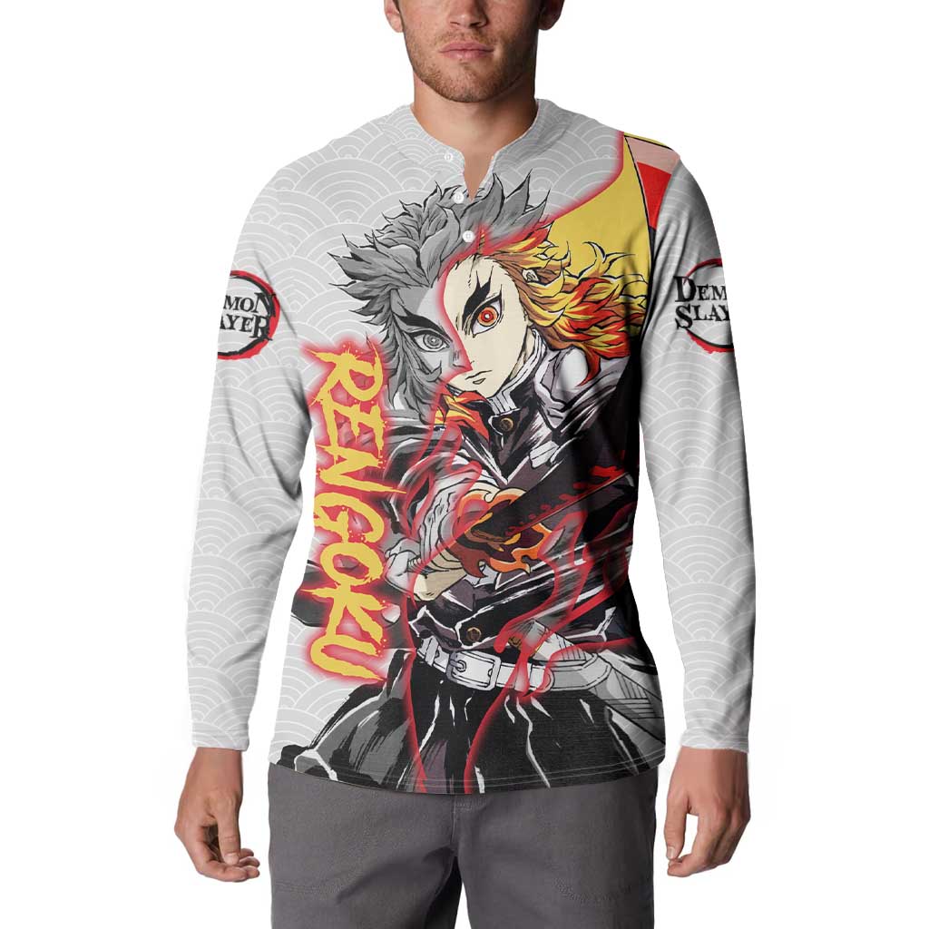 Rengoku Kyojuro - Demon Slayer Button Sweatshirt Anime Style