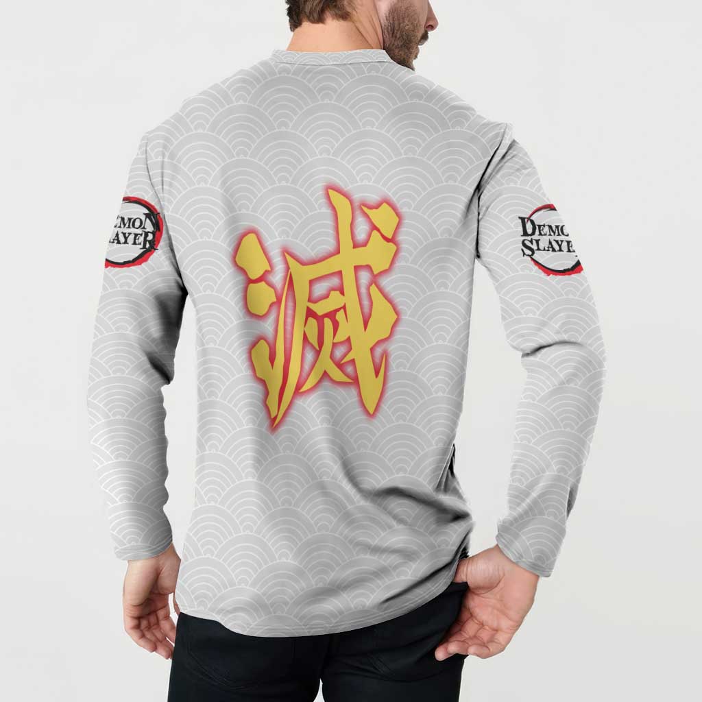 Rengoku Kyojuro - Demon Slayer Button Sweatshirt Anime Style