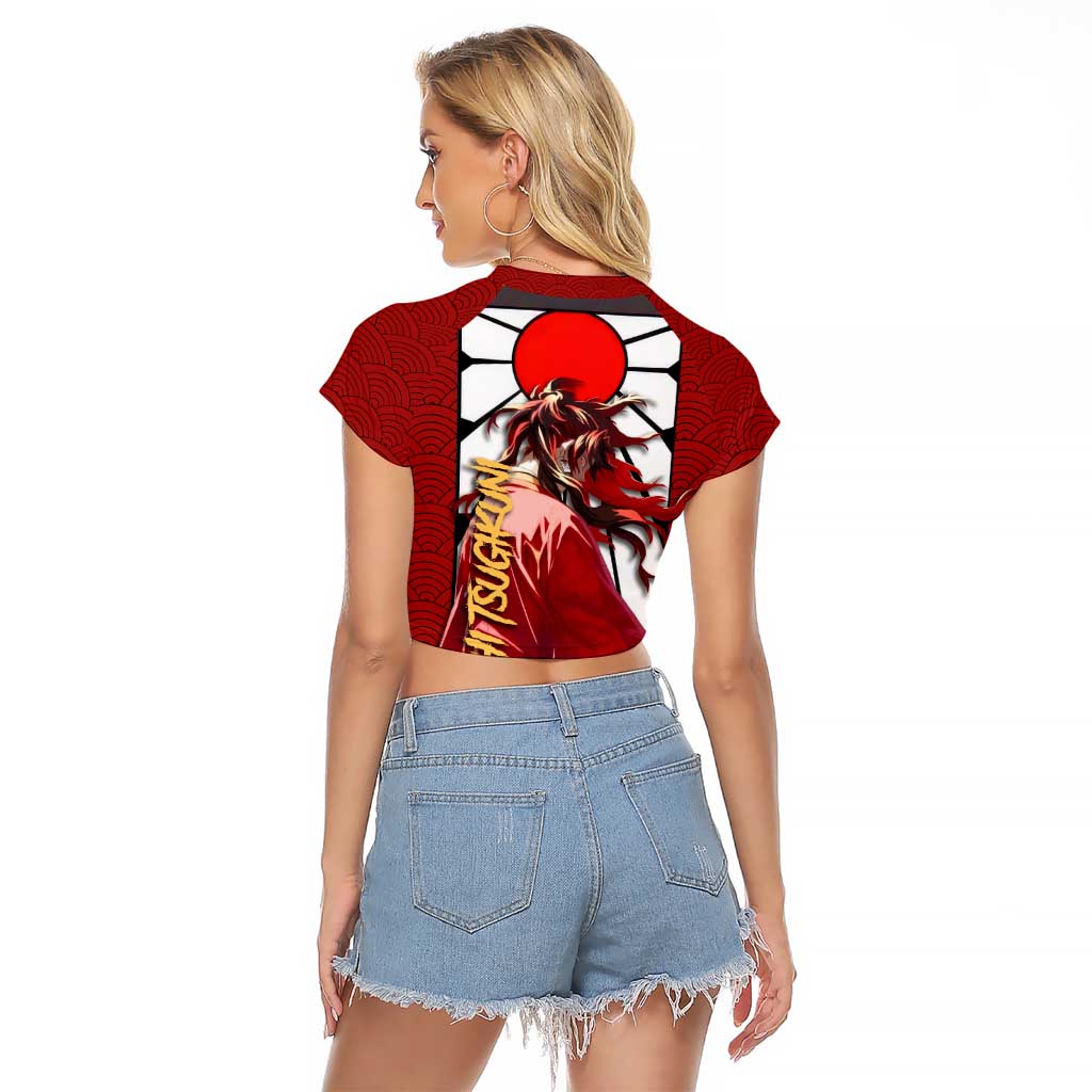 Yoriichi Tsugikuni - Demon Slayer Raglan Cropped T Shirt Anime Style